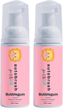 Autobrush Fluoride-Free Foaming Toothpaste for Kids, Strawberry Flavor, Whitening & Deep Cleaning, Travel Friendly, Anti-Cavity (Pack of 3) Infinity Warehouse