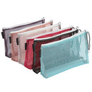 Sea Team 6pcs Multicolored Portable Travel Toiletry Pouch Nylon Mesh Cosmetic Makeup Organizer Bag with Zipper, Colorful Sea Team