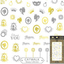 Catwalk Premium Peel-N-Stick Nail Stickers (Masquerade Theme Silver and Gold Metallic ) Catwalk Nail Collection