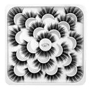 DYSILK 10 Pairs 6D Mink Eyelashes Faux Fluffy Wispy Long Dramatic False Eyelashes Thick Volume Fake Eyelashes Natural Soft Extension Eyelashes Makeup Handmade Pack Lashes No Glue |01-18mm DYSILK