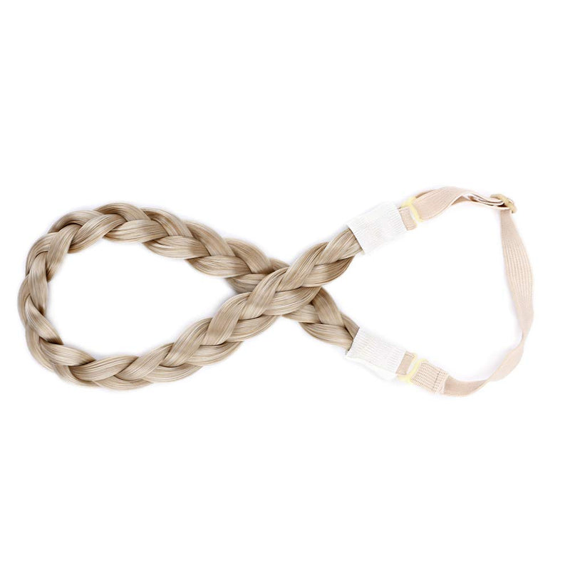 Hairro Synthetic Braided Hair Headbands Slim Three-strand Braid Plaited Hairpiece Elastic Stretch Fake Braid Hair Band for Women and Girls Fashionable Beauty Hair Highlight 26/88 Blonde Hairro