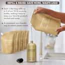 Terra Pure Spa Collection 1 Liter Body Wash Refill Bag For Soap Dispensers | Bulk Toiletries for Vacation Rentals, and Home Bathroom Showers | Green Tea Lemongrass | Set of 3 Infinity Warehouse