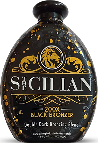 The Sicilian 200X Dark Black Bronzer Tanning Lotion – BEST Tanning Lotion For Glowing Skin – Gradual Bronzing & Sunless Self Tanner Lotion – Luxurious Sunless Body Tanning Lotion Nourishes Skin Dolce Vita