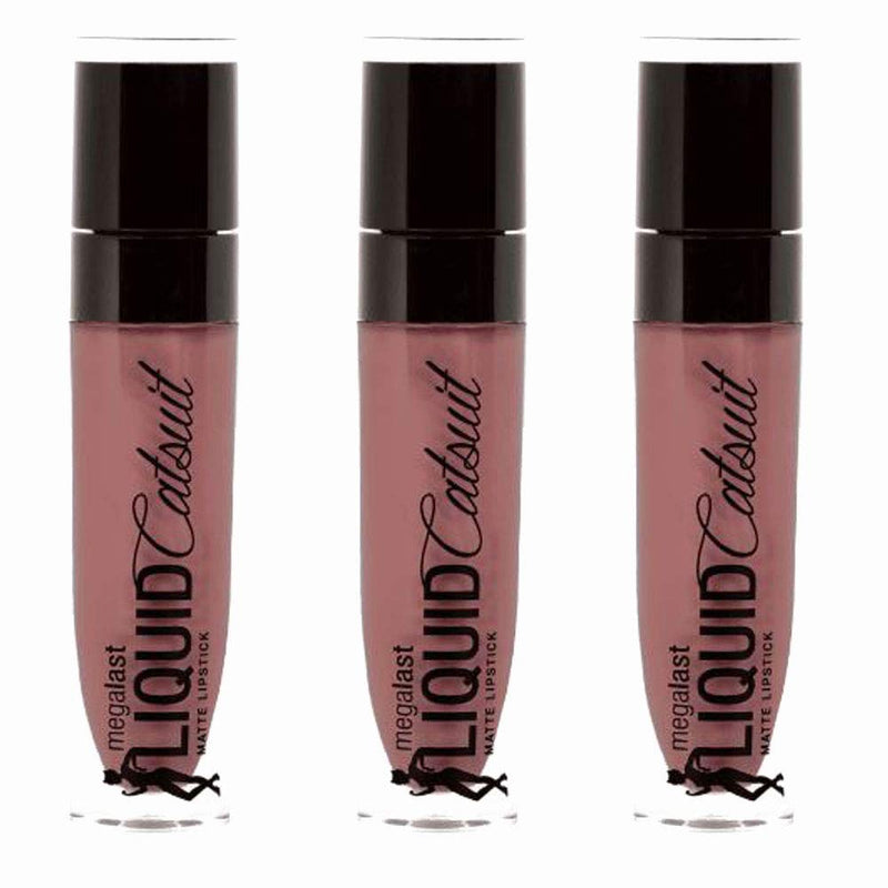 (3 Packs) Wet N Wild Megalast Liquid Catsuit Lipstick, 924B Rebel Rose, 0.21 oz/6g Wet N Wild-