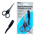 Men's Beard & Mustache Scissors and Mini Comb Trimming Kit ~ Facial Hair Scissors and Comb (Mens Grooming Kit) Allary