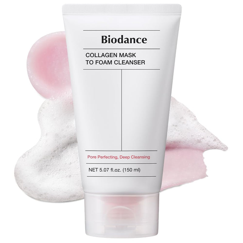 BIODANCE Collagen Mask To Foam Cleanser, Face Wash for Women, 2-in-1 Pore Mask and Hydrating Foaming Facial Cleanser for Sensitive Skin, Oily Skin, Korean Skincareㅣ5.07 fl. oz. (150 ml) Infinity Warehouse