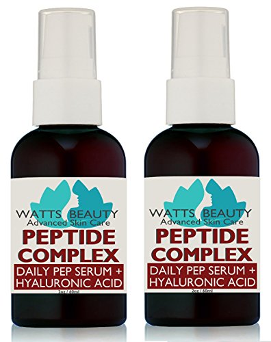 Watts Beauty Peptide Anti-Aging Face Serum - Hyaluronic Acid and Collagen Boosting Daily Face Care Polypeptide Complex with L-Arginine Firms Wrinkles and Boosts Collagen 4 oz Watts Beauty