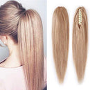100% Remy Human Hair Ponytail Extension One Piece Claw/Jaw Clip Ponytail Hairpiece For Girl Lady Women Clip In Pony Tail Extensions Long Straight
