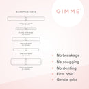 GIMME Bands Fitting Kit | Gentle Microfiber Hair Ties | Find Your Fit With Five Sizing Options | Hair Accessories Essential for Every Hair Type and Occasion | No Snagging, Dents, or Breakage | Black Onyx GIMME