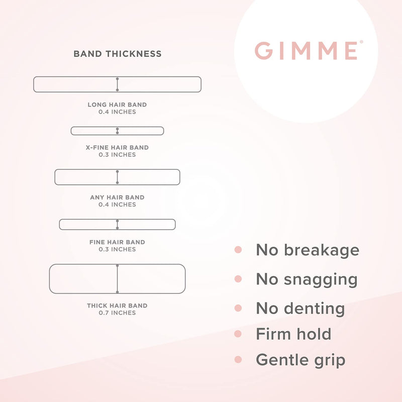 GIMME Bands Fitting Kit | Gentle Microfiber Hair Ties | Find Your Fit With Five Sizing Options | Hair Accessories Essential for Every Hair Type and Occasion | No Snagging, Dents, or Breakage | Black Onyx GIMME