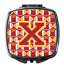 Caroline's Treasures CJ1070-XSCM Letter X Football Cardinal and Gold Compact Mirror, Multicolor Caroline's Treasures