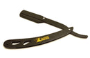 Classic Samurai CS-102MB Stainless Steel Matte Black Finish Professional Barber Straight Edge Shavette Cut Throat Razor with 100 Shark Razor Blades Classic Samurai