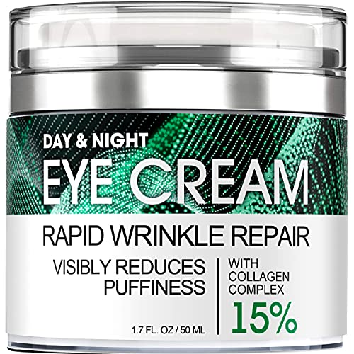 Eye Cream for Dark Circles Wrinkles Puffiness and Bags Under Eyes – Anti-Aging Collagen Eye Cream – Day and Night Formula with Caffeine, Dimethicone and Vitamin B – 1.7 Oz REMEDIAL