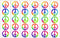 Rainbow Peace Symbol Sign Tattoos, 60's Hippie Party Favors PremiumTT temporary tattoos