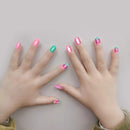 Allstarry 120pcs 5 pack Children Nails Press on Pre-glue Full Cover Glitter Gradient Color Rainbow Short False Nail Kits Lovely Gift for Children Little Girls Nail Art Decoration (Mermaid & Unicorn) Allstarry