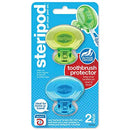 Steripod Clip-On Toothbrush Protector, Clear Blue and Clear Green, 2 Count Steripod