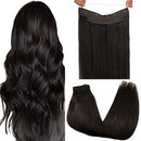 GOO GOO Halo Hair Extensions Human Hair Dark Brown Hairpiece 14 Inch 75g Halo Remy Human Hair Extensions Straight Halo Wire Hair Extensions Hairpiece GOO GOO