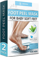 Foot Peel Mask - Aloe Vera - For Cracked Heels, Dead Skin and Calluses - Make Your Feet Baby Soft Smooth Silky Skin - Removes Rough Heels, Dry Toe Skin Exfoliating Treatment. (Men's 2 Pack) DERMORA