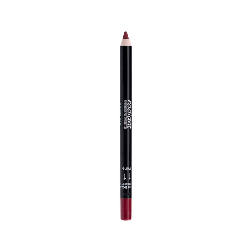 Softline Waterproof Lip Pencil By Radiant Professional - Non-Transfer, Long Lasting, Lip Liner For Defined Lips - Ultra Creamy & Soft Lip Pencil With Vitamin E - 1.20g (11 WINE) RADIANT PROFESSIONAL MAKE UP / HELLENICA Store
