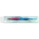PANA USA Acrylic Nail Brush Pure Kolinsky Hair Acrylic White Swirl Blue Handle with Pink Ferrule Round Shaped - Size 6 PANA