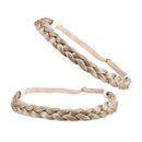 Hairro Synthetic Braided Hair Headbands Slim Three-strand Braid Plaited Hairpiece Elastic Stretch Fake Braid Hair Band for Women and Girls Fashionable Beauty Hair Highlight 26/88 Blonde Hairro