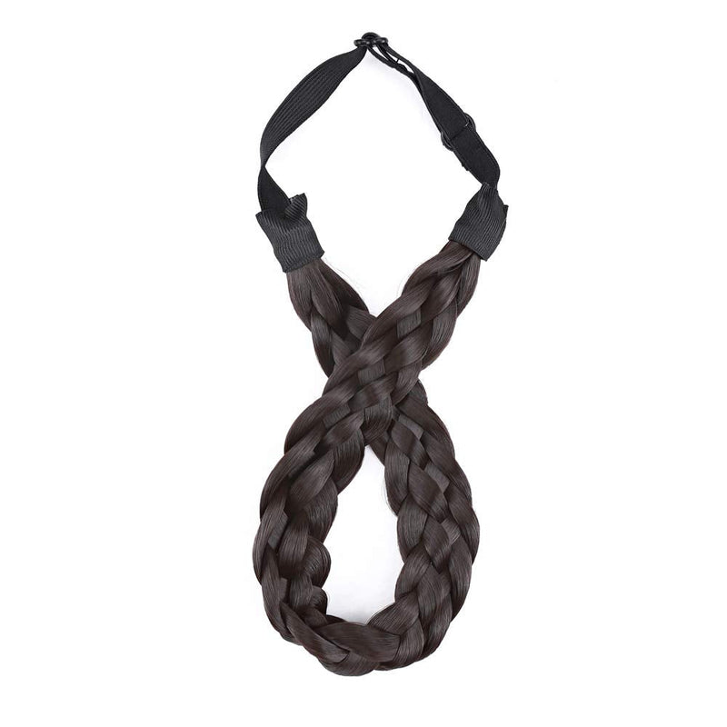 Hairro Braid Hairbands for Women Synthetic Hair Five-strand Fake Braid Plaited Hair Band Classic Chunky Wide Plaited Braids Hairpiece Fashionable Beauty Hair Accessory 4A Brown Hairro