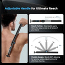 Back Shaver for Men, Ultra-Wide 2" T-Shaped Head, Travel Case, LED 4 in 1 Mens Back Shaver Rechargeable with Long Handle, Safety Lock, IPX7, Multi-Functional Back Trimmer for Men, (Flat Black) Infinity Warehouse