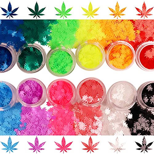 Matte - Rainbow Multicolored - Leaf Glitter - Sample Pack - Solvent Resistant & Cosmetic Grade - Festival Rave Makeup Face Body Nails Resin Arts & Crafts - Weed, Pot Electric Bliss Beauty