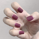 Edary Matte False Nails Short Square Fake Nails Press on Nails 24Pcs Art Nail for Women (Rose Red) Edary
