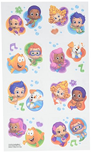 Aqua Awesome Bubble Guppies Party Temporary Tattoo Favours, Paper, 2", Pack of 16 amscan