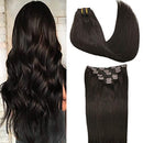 GOO GOO Hair Extensions Dark Brown Clip in Human Hair Extensions 120g Straight Natural Hair Extensions Thick Clip in Remy Extensions 20 Inch GOO GOO Store