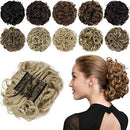 ROSEBUD Chignon Hairpiece Curly Bun Extensions Scrunchie Updo Hair Pieces Synthetic Combs in Messy Bun Hair Piece for Women Rose bud