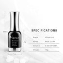 VENALISA 2 PCS 12ml Base Coat and Tempered Top Coat Nail Polish Gel Set UV LED Soak Off Shine Finish and Long Lasting V VENALISA