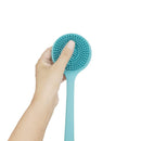 DNC Soft Silicone Back Scrubber Shower Bath Body Brush with Long Handle, BPA-Free, Hypoallergenic, Eco-Friendly (Blue) DNC Store