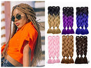 Ombre Jumbo Braiding Hair 24 inch Jumbo Braid Hair Extensions Jumbo Box Braids Crochet Hair Long for Women Kids DIY High Temperature Synthetic Fiber 3 Tones Black+ Brown+ Blonde 6 Bundles Benehair