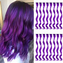 TOFAFA 16 Pcs Colored Hair Extensions Curly Wavy Clip in Synthetic Hairpiece Streak for Girls Women Kid, Multi-colors Party Highlights (Purple) TOFAFA