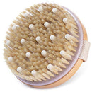 MainBasics Natural Bristle Dry Body Brush Exfoliating Body Scrubber with Massage Nodules for Dry Skin, Cellulite and Lymphatic Drainage MainBasics