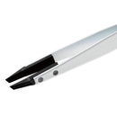 Rubis Classic Techno Stainless Steel Tweezers for Precise Eyebrows and Hair Removal, Slanted Polymer Tips, Made in Switzerland, White Rubis