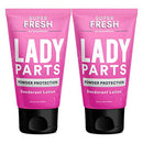 Super Fresh Lady Parts Powder Protection Deodorant Lotion - For Breasts, Private Parts, Crotch and Inner Thigh - Absorb Mild Sweat, Prevent Chafe & Odor - Aluminum-free - 4 oz… (2 Pack Women's Powder Lotion) SweatBlock
