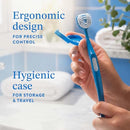 Soft Bristle Tongue Brush for Adults for Bad Breath, Halitosis & Oral Hygiene - Tongue Scraper Brush with Ergonomic Handle & Protective Cap for Easy Storage & Travel - 2 Pack Infinity Warehouse