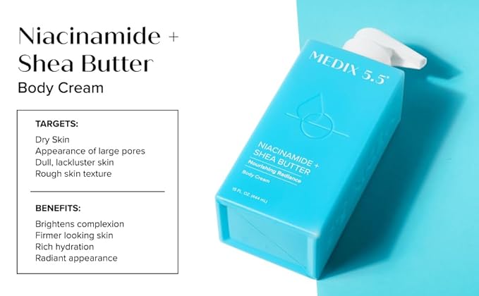 MEDIX Fragrance Free Niacinamide Face Moisturizer + Shea Butter Cream For Face & Body Lotion | Anti Aging Skin Care Firming Cream For Wrinkles, Dark Spots, Large Pores, 15 Fl Oz, 2-Pack Infinity Warehouse