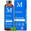 Mouthology Coconut Oil Pulling for Teeth and Gums 8oz (Made in USA), Whitening Pulling Oil Coconut Mint Mouthwash for Fresh Breath Ayurvedic Oil Pulling Mouth Gum Health Oral Care Scraper Oral Care Infinity Warehouse
