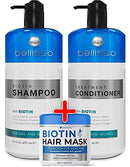 Biotin Shampoo and Conditioner and Hair Mask for Hair Growth - Thickening Anti Hair Loss Shampoo Treatment - Regrowth Shampoo & Conditioner & Hair Mask for Dry Normal Oily & Color Treated Hair BELLISSO