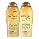 OGX Smoothing + Coconut Coffee Exfoliating Body Scrub with Arabica Coffee & Coconut Oil, with OGX Coconut Body Cream, 19.5oz OGX
