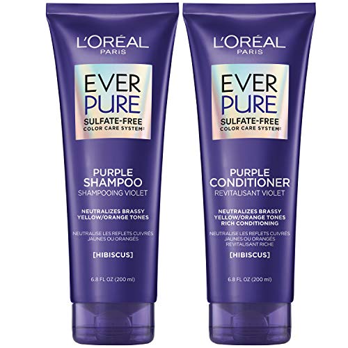 L'Oreal Paris EverPure Brass Toning Purple Sulfate Free Shampoo and Conditioner, 6.8 fl Oz (Set of 2) L'Oreal Paris