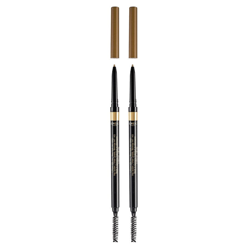 L'Oreal Paris Makeup Brow Stylist Definer Waterproof Eyebrow Pencil, Ultra-Fine Mechanical Pencil, Draws Tiny Brow Hairs and Fills in Sparse Areas and Gaps, Dark Blonde, 0.003 Ounce (Pack of 2) L'Oreal Paris