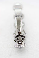 Faship Purple Rhinestone Crystal Floral Small Hair Barrette Clip Faship