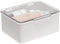 mDesign Plastic Stackable Bathroom Vanity Countertop Storage Cosmetic Organizer Box with Hinged Lid for Makeup, Beauty, Hair, Nail Supplies - 2 Pack - Light Gray/Clear mDesign Store