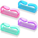 Handle Grip Nail Brush, Larbois Hand Fingernail Brush Cleaner Scrubbing Kit Pedicure for Toes and Nails Men Women (4 Pack) (Color-2) Larbois