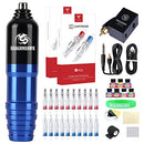 Dragonhawk Wireless Tattoo Kit Rotary Atom M4 Pen Machine B1 Battery Power Supply Cartridges Needles Inks 375-2DC Dragonhawk